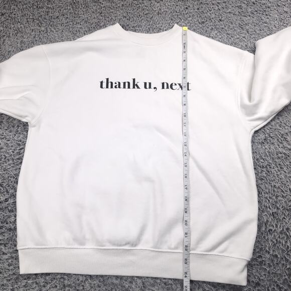 Ariana Grande Sweatshirt Women Extra Small White Tour Crew Neck Thank U Next - Picture 4 of 6